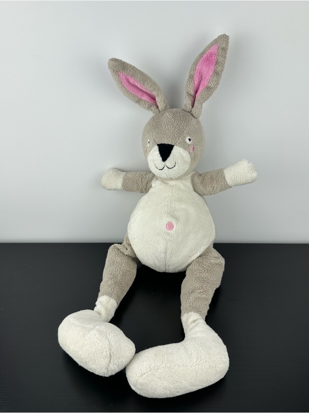 IKEA Bunny Rabbit Gray Pink Ears 17” Plush Stuffed Animal Rare
